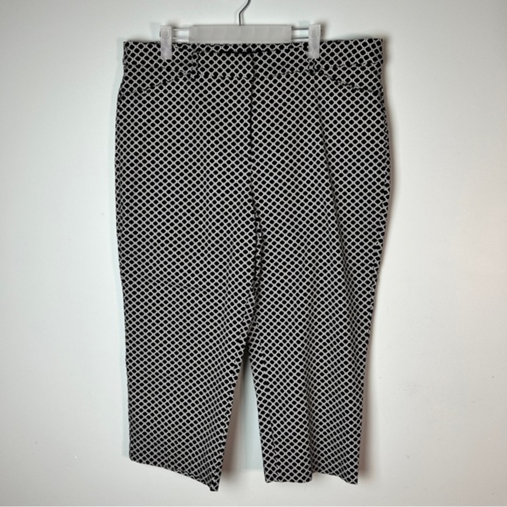 Zac & Rachel Woman Black White Geometric Print Pants | Size 18W